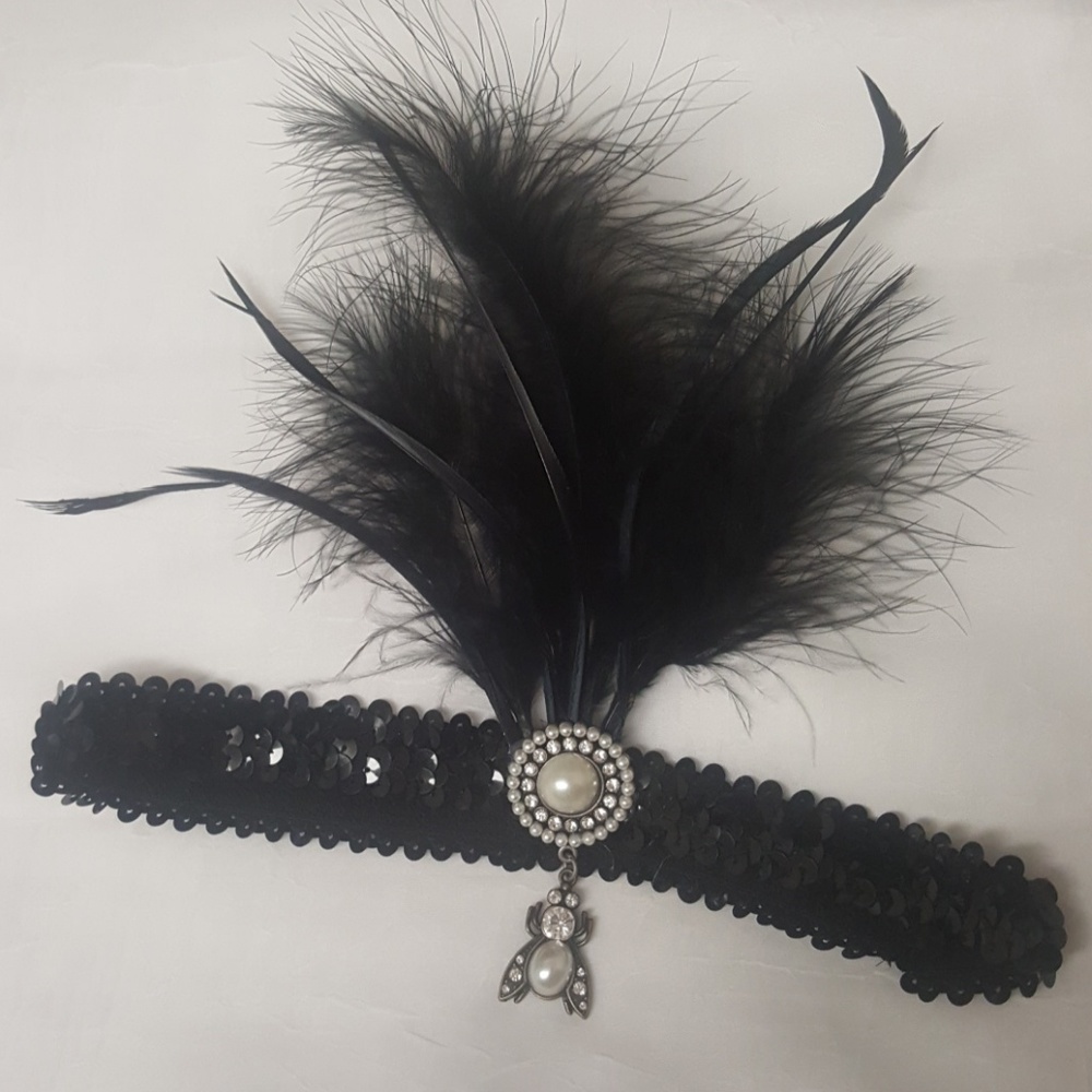 Custom made flapper girl sequin head band
